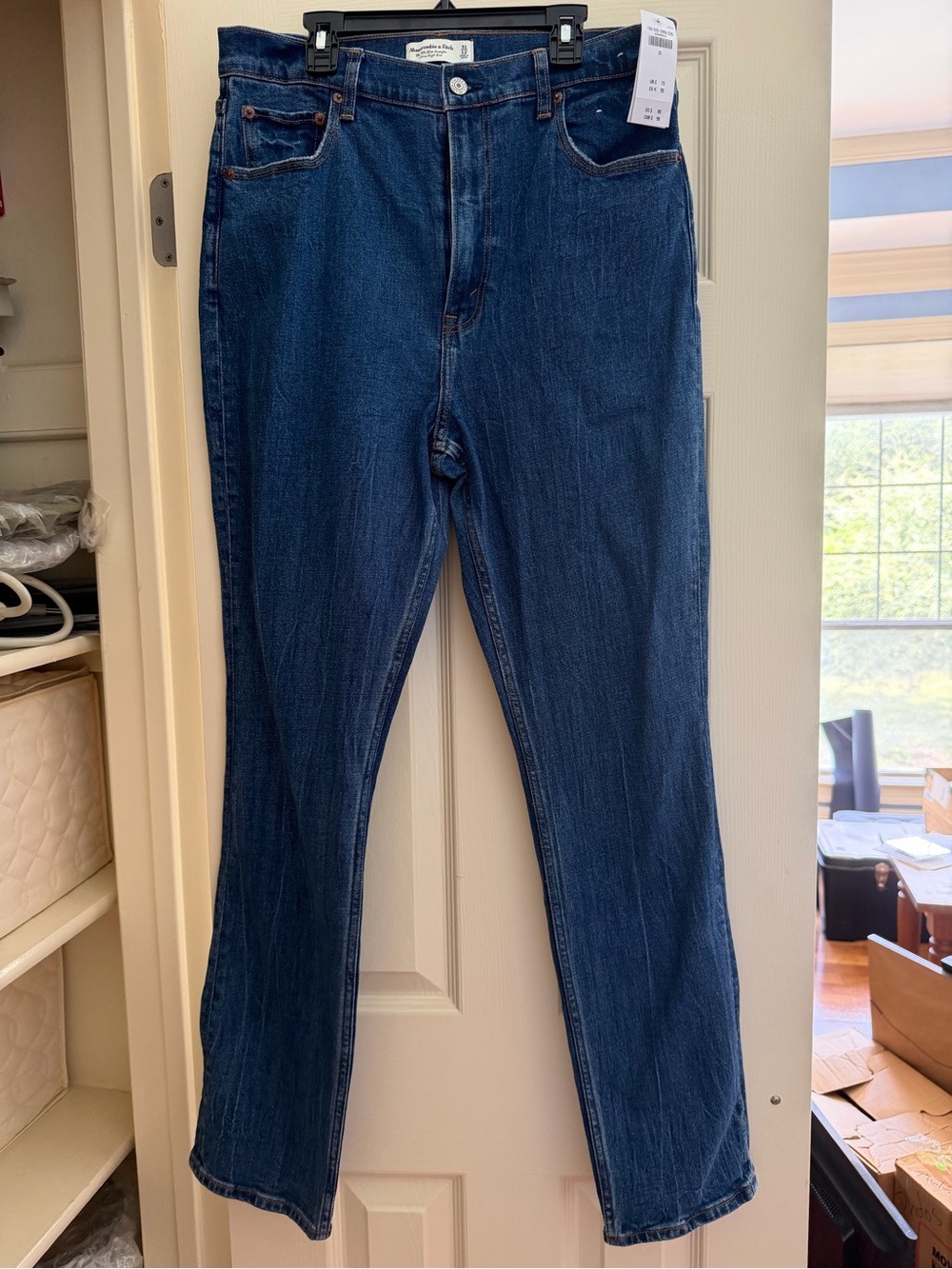 Abercrombie & Fitch Deep Blue Straight-Leg Jeans